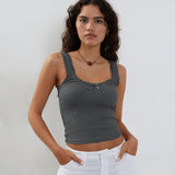 Y2K Women's New Pure Mb Sling Belt Vest With Lace Slimming Top Hottie Summer